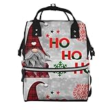 Mosytuky Baby-Wickelrucksack, multifunktionaler Reiserucksack, Wickeltasche, Stilltasche, modische Mama, geräumig, wasserdicht für Babypflege (niedlicher Weihnachtsmann)