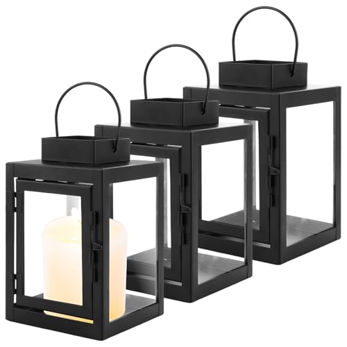 YAYODS 3 Stück Laternen für Draußen 17cm - Garten Laterne Schwarz -...