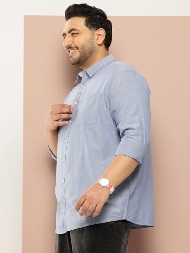 Image of Thomas Scott Men's | Plus Size | Regular Fit | Long Sleeves | Button-Down Collar | Oxford Fabric | Casual | Shirts for Men