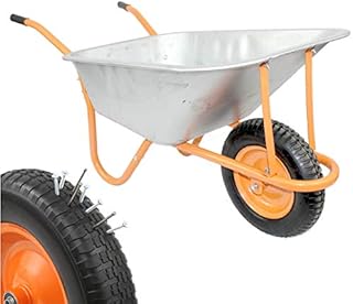 New DJM Heavy Duty Galvanised Steel Garden Wheelbarrow 90ltr 180kg - Puncture Proof Tyre