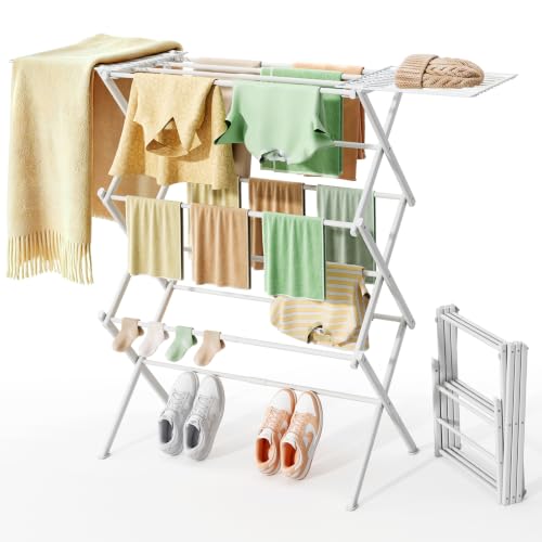 Foldable Expandable Clothes Drying Rack