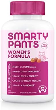 SmartyPants Women’s Formula Daily Gummy Vitamins: Gluten Free, Multivitamin & Omega 3 Fish Oil (Dha/Epa), Methyl B12, vitamin D3, Vitamin B6, 120 Count (20 Day Supply) - Packaging May Vary