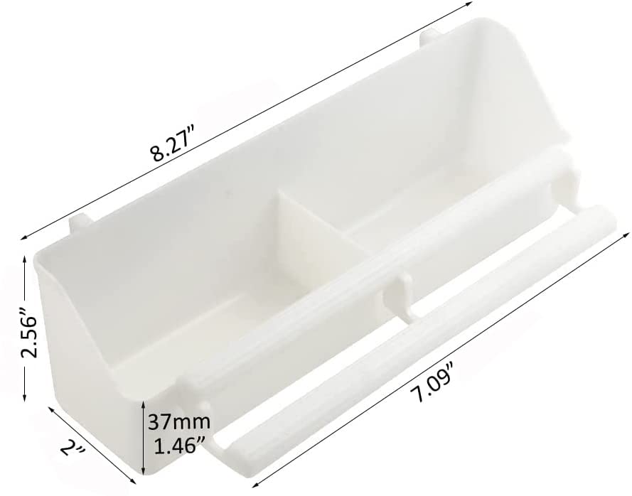 Lot of 2 Bird Parrot Cage Heavy Duty Double Plastic Seed Water Feeder Cups