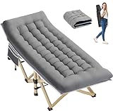 Candockway Folding Camping Cot with Comfy Mattress(Grey),600LBS(Max Load),Portable Cot Bed for Adults Include Carry Bags,28" Wider Sleeping Cots for Home,Office Nap,Outdoor Travel Camp Beach