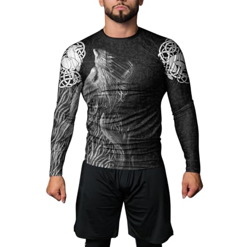 Viking Men's Long Sleeve Rash Guard Baselayer Compression Shirt for MMA BJJ Jiu Jitsu Wrestling Grappling4