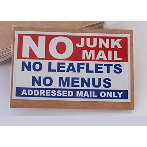 No Junk Mail Self Adhesive Door Sticker Cover