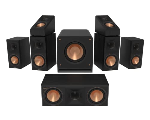 Image of Klipsch Reference Premiere RP-600M II 5.1.2 Home Theater System with a Larger 90° x 90° Hybrid Tractrix Horn, 6.5" Cerametallic Woofers and a 10-inch RP-1000SW Subwoofer in Ebony