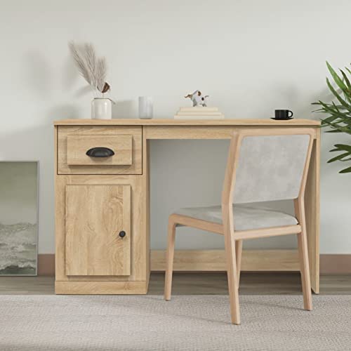 Xichuzi Escritorio con cajón Madera contrachapada Roble 115x50x75 cm, Mesa Escritorio, Secretaria Escritorio, Mesa De Estudio, Escritorios es, Escritorio Oficina