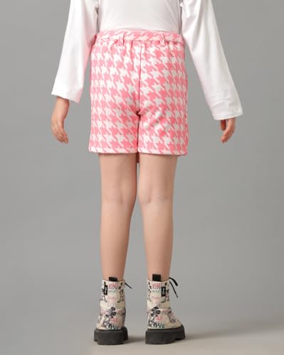 Image of Under Fourteen Girls Flannel Checks Skort | Skirt for Girls | Woven | 14-15 Yrs(Pink)