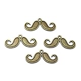 SEWOART 50 Piezas Colgantes de Aleación Forma de Bigote en Color Bronce, Dijes Metálicos para Hacer Pulseras y Joyería Diy, Accesorios para Manualidades y Decoración Creativa