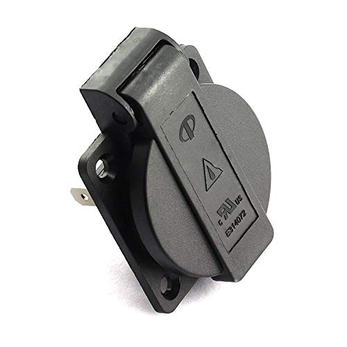 Ruiling 1-Pack Us Standard Water-Proof Power Outlet 3-Hole Socket Ac 15A 125V Panel Mount Dust-Proof Industrial Electrical Female Plug Power Connector #TOP7