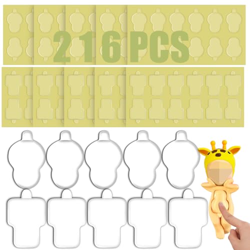 Moruiero 216PCS Adhesive Tape for Sonny Angel Hippers Double Sided Clear Adhesive Pads Custom Fit Adhesive Tape Replacement Removable Mini Figure Clear Glue Sticky Putty