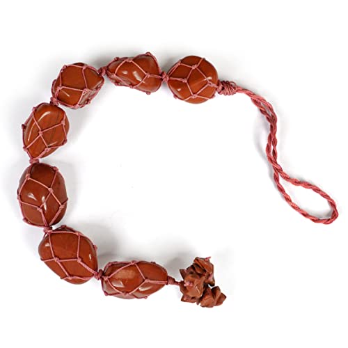 Reiki Crystal Products Natural Red Jasper Stone Hanging, Red Jasper Car Hanging, for Car Hanging and Door Hanging Reiki Healing and Crystal Healing Stones, Size 12 Inch Apporx