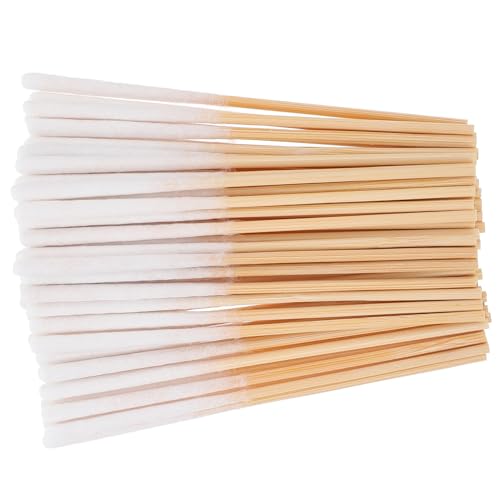 BATHVEVE 300pcs Thick Bamboo Cotton Swabs Pointed Tips for Makeup and Eyebrow Care Versatile Household Swabs for Professional Use