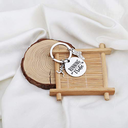 Image of CENWA Cross Country Jewelry Runner Keychain Running Tribe Keychain Group Running Marathon Gift Sole Sister Gift (Running Tribe K)