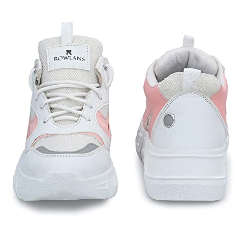 Image of ROWLANS Women's Synthetic Leather Stylish /Comfortable /Running /Gym Lace-Ups Sports Shoes