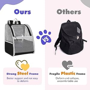 Pawaboo Large Cat Carrier Backpack, Small Dog Carrier Backpack for Small Medium Cats & Puppies, Fully Ventilated Upgraded Steel Frame Bubble Cat Carrier for Hiking Travel Cycling - Black (up to 22lbs) Pawaboo Large Cat Carrier Backpack, Small Dog Carrier Backpack for Small Medium Cats & Puppies, Fully Ventilated Upgraded Steel Frame Bubble Cat Carrier for Hiking Travel Cycling – Black (up to 22lbs)