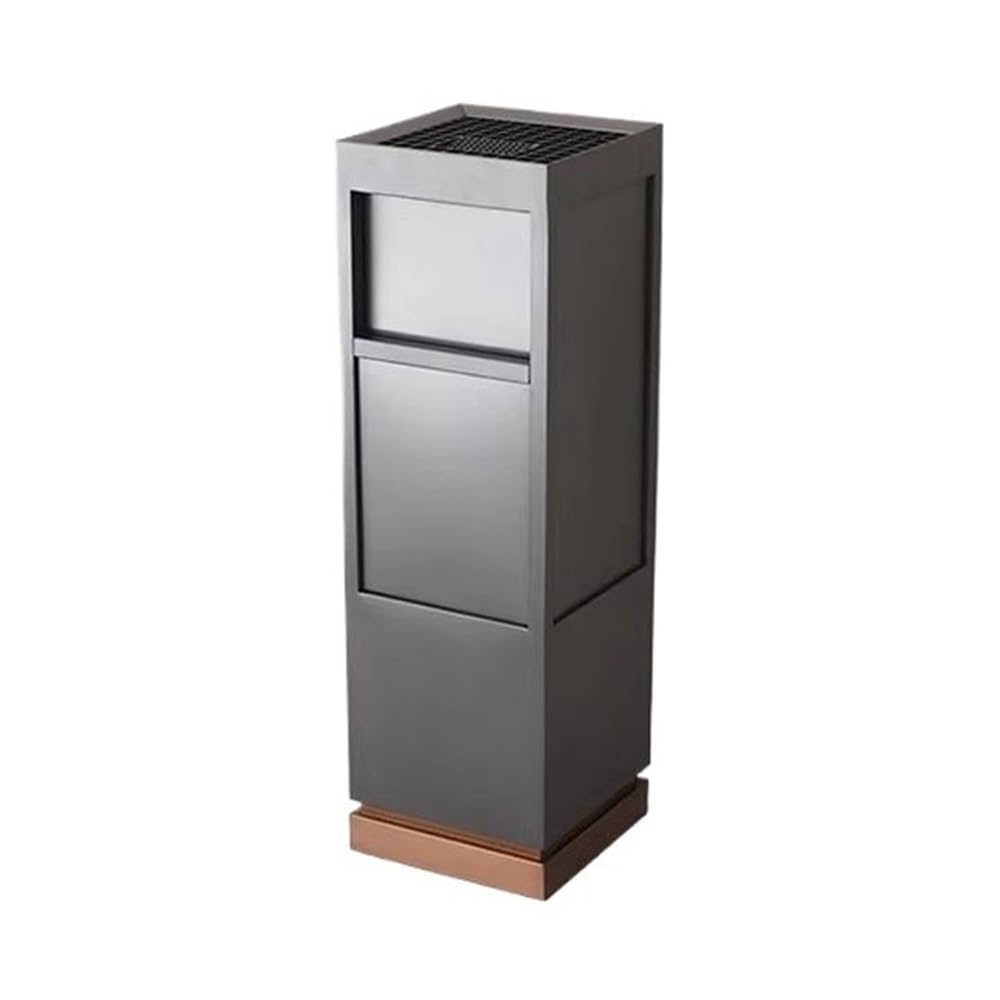 OWOHYG Ashtray Trash Can Commercial Vertical Ash Pillar, Outdoor Corridor Stainless Steel With Ashtray Trash Can Outdoor Ashtrays For Cigarettes.