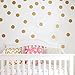 Gold Polka Dot Wall Decals - Girls Appliques Circle Décor Stickers - Gold Decals Polka Dot Stickers Nursery [207 Art Bedroom clings] with Free Bird Gift!