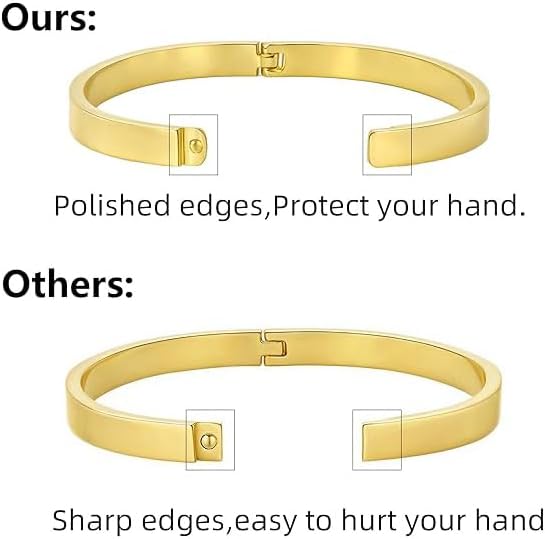 LIU JUN Dont Let The Hard Days Win Bangle Inspire Bracelet For Women, 14k Gold Plated Can Be Opened Oval Engraved Stainless Steel Band Cuff Motivational Gifts Jewelry - Image 6
