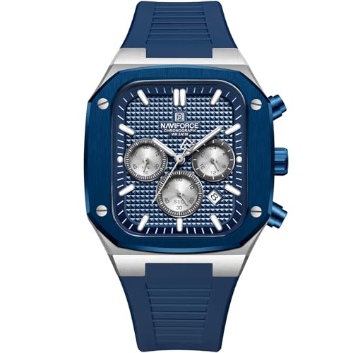 NaviForce NF8037-SBEBE Square Chronograph Watch