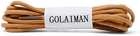 GOLAIMAN Waxed Dress Shoe Laces - Round Oxfords Shoelaces Leather Shoe Lace For Men Women - 32inch Walnut