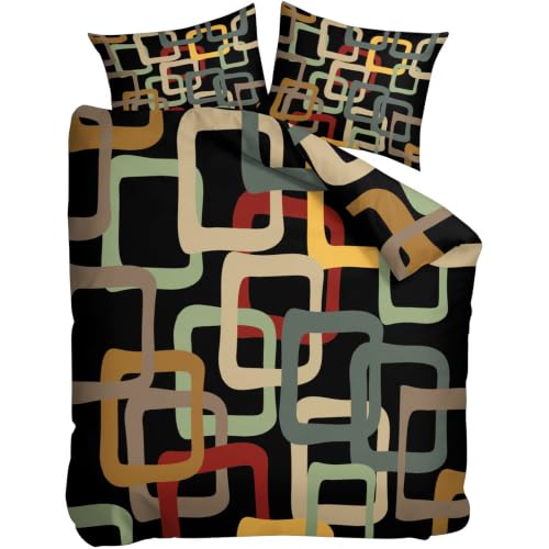 Housse de couette 180x200 géométrique multicolore pour un lit sans plis - 7