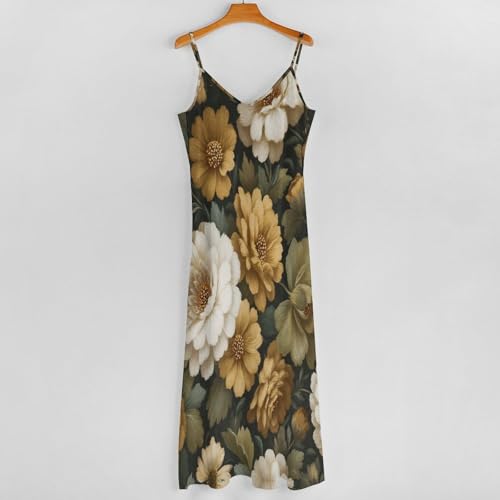 Robe décontracté grande taille verte à fleurs pour un été léger - 4