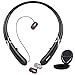 Bluetooth Headphones, Doltech Bluetooth 5.0 Neckband Headphones Noise Cancelling Headset with Carrying Bag Retractable Earbuds Stereo Earphones with Mic (Black)