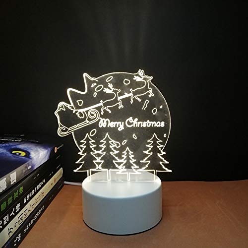 Preisvergleich Produktbild Nachtlicht 3D USB-Einsteckschalterschlafzimmerbett führte kreative Feriengeschenk der kleinen Tischlampenschlafsaaldekoration USB-Datenzeitlinie der frohen Weihnachten Fernbedienung
