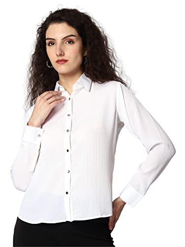 Image of Women's Regular Fit Cotton Shirt with Collar and Full-Sleeves Season | Stylish and Classy Button-Down Formal Shirt