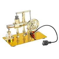 Balance Hot Air Stirling Engine Model, with Light, Single-Cylinder Metal Stirling Engine External Combustion Engine Motor, Physical Education Experimental Toys for Kids Adults