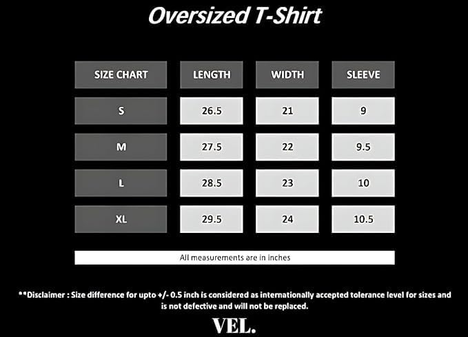 Image of VEL Heavy Pure Cotton Men's Graphic Print Oversized Fit Half Sleeve Round Neck Cotton Acid Wash Print T-Shirt (in, Alpha, L, Regular, 1, CloudBlack Cashbone)