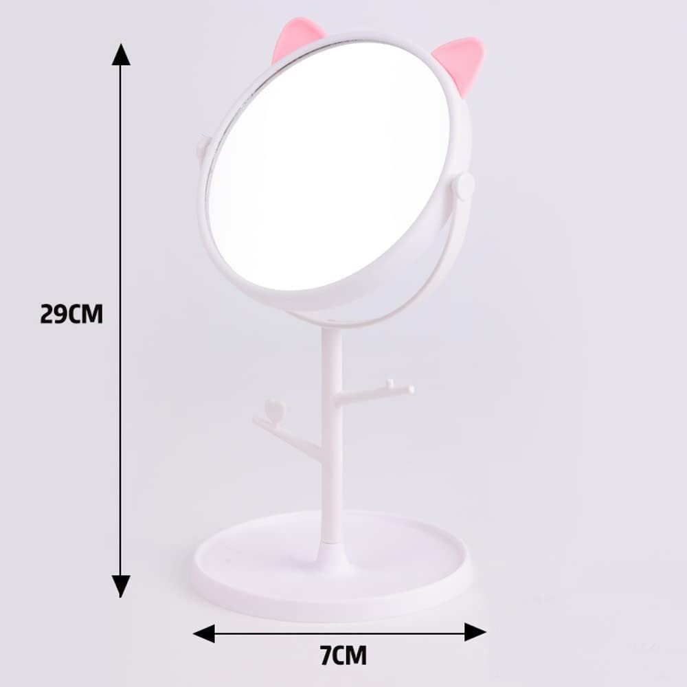 Exotic Mall Plastic Portable Folding Table revolving Mirror with Storage Tray and Hanging Hook Cosmetic Mirror Ideal for Women Dressing Table - Multicolour 2