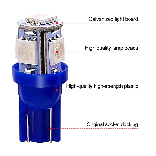 YnGia Lampadine LED 10PCS T10 W5W, 5-SMD 5050 501