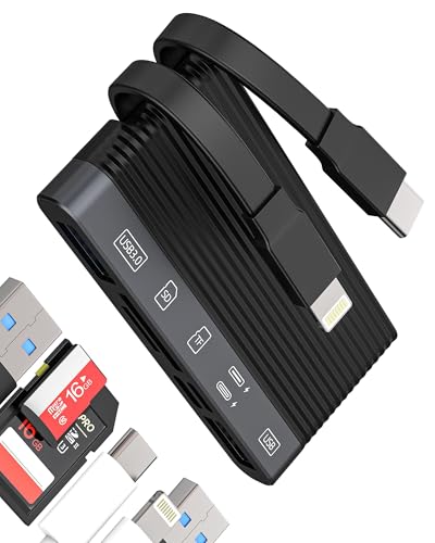 USB C & Lightning to SD/USB 3.0 2.0J[h[_[i6in2jΉiPhone16 15 14 13 Pro Maxp Type-C[dP[u Micro SD TF Apple ΉiPad ΉSamsung J