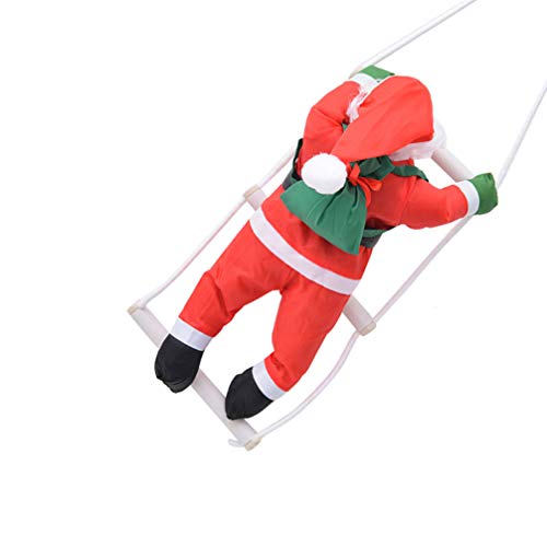 LIOOBO 40 cm Papai Noel escalando em corda escada árvore de Natal enfeite para pendurar decoração in