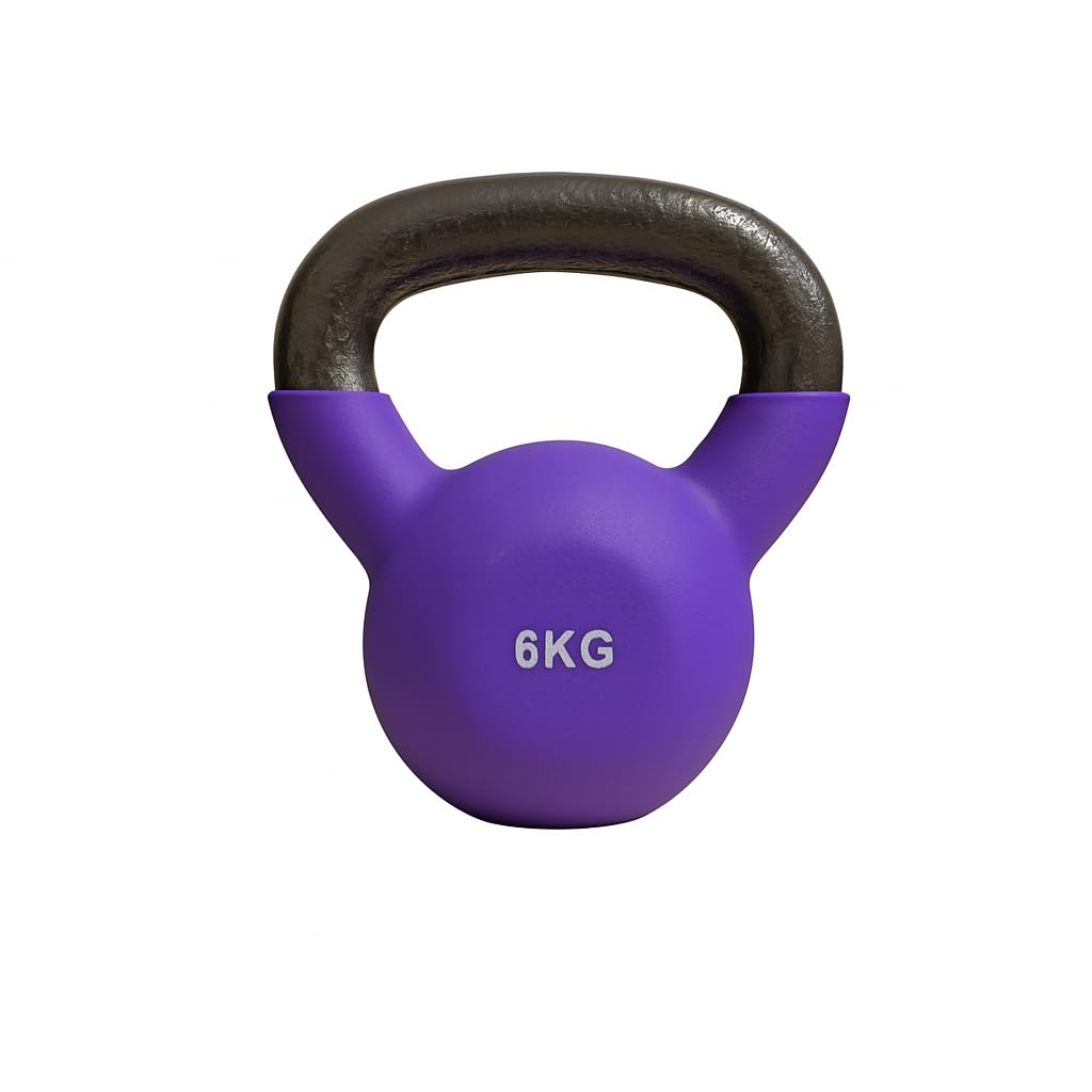 Neoprene Kettlebell 6โ24KG โ Cast Iron Color-Coded Weights for Strength, Cardio & Home Workouts โ FLG Fitness (20KG (Brown))