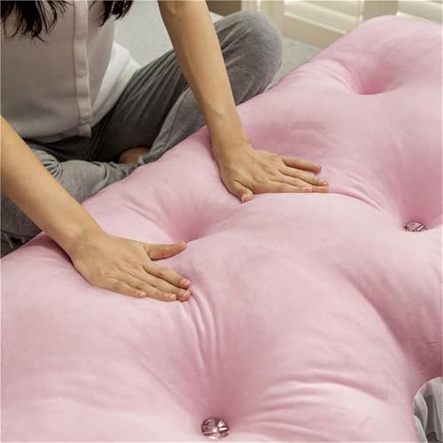 Image of Headboard Pillow PP Cotton Filler Large Bolster Pillows Backrest Support Sitting Up Reading Pillow in Bed Velvet Rest Upholstered Headboard Pads, (Pink, 47 inchx47 inch)