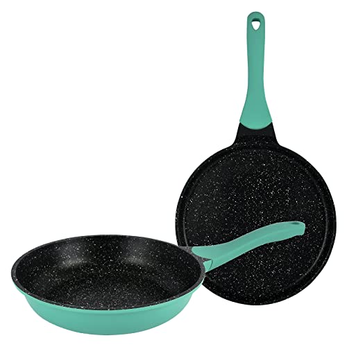 Winsor Cast Aluminum Granite Long Lasting Cookware, 2 Pieces, Black