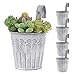 Produktbild BOFUNX 5er Set Hängender Blumentopf Metall Vintage Style Balkon Hängetöpfe Blumentöpfe zum Aufhängen mit Haken Für Dekotation Balkon Draussen Innenwand Garten Wand(Ø 11.2/8.2cm, H 17cm)