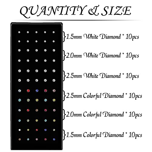 Cute Nose Rings for Women, Surgical Stainless Steel Nose Studs Women Men 20g Small Nose Rings Bone Studs, Hypoallergenic Real Nose Piercings Body Jewelry Bulk Unique Tiny3