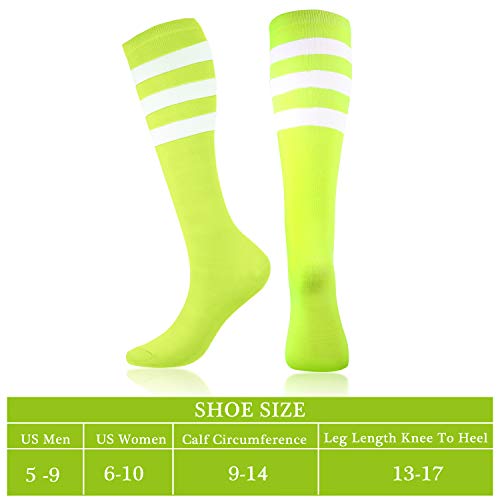 Syhood 6 Pairs Neon Knee High Socks Stretchy Roller Skate Socks for Women, Men, Soccer Softball Team Sports2