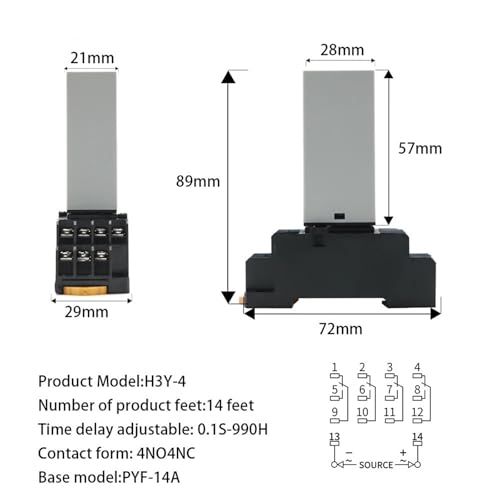 Relais temporisé numérique multimode 12V 24V 220V MG2T-4E4 - 2
