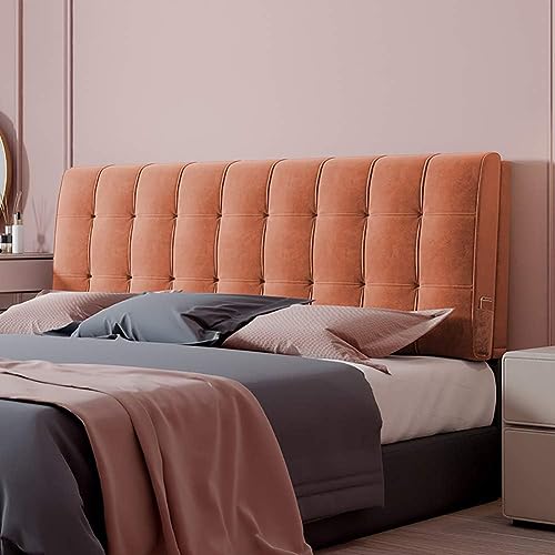 HNBCYRND Triangular Almohada de Lectura Cama, Cabecera Tapizado Lumbar Cervical, Cojines de Cuña Espalda Antireflujo Adulto Larga para Dormir, Cuerpo Completo Alta con Pana Funda(120×58×6cm,Orange)