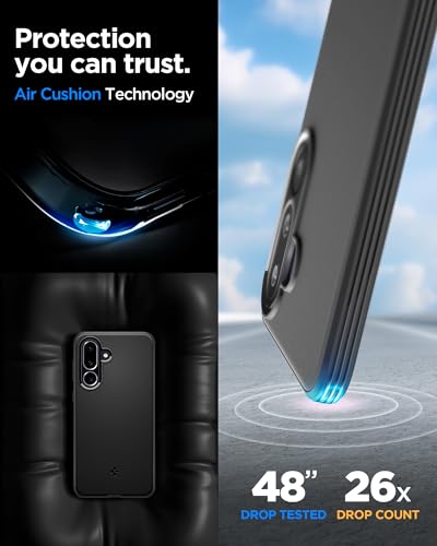 Image of Spigen Essential Sand Blast | Samsung Galaxy M56 5G /F56 5G Case [Air Cushion Protection] [Flexible] Galaxy M56 5G /F56 5G Back Cover | TPU - Matte Black