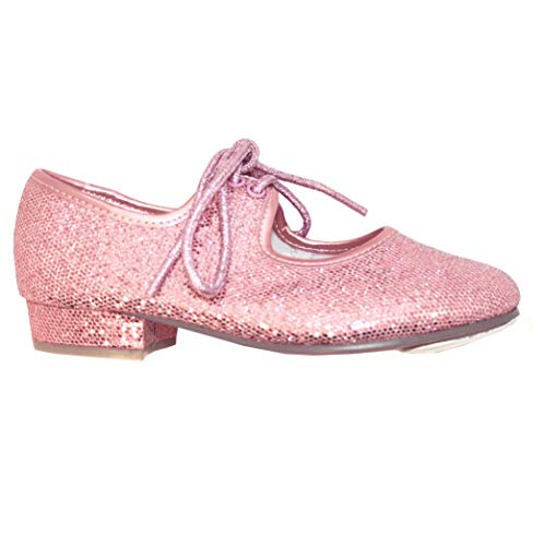 Tappers & Pointers Girls/Ladies Glitter Hologram Tap Dance Shoes (9c (EU 27), Pink Glitter (PHT))