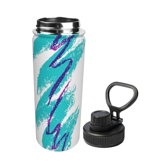 90'S Cup Design Stainless Steel Sport Water Bottle, Double Walled Leak Proof For Fitness Gym Outdoor Indoor
