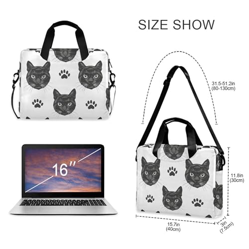 Funda maletín portátil para laptop con diseño gatos negros 13-15.6" miniatura 4
