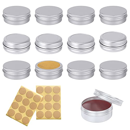 Gotetiso Pots en Aluminium Vide 20 Pièces Petite Canette Ronde en Aluminium Contenants à Couvercle à Vis en Métal Pot Bougie Vide Boîtes Vides de Baume à Lèvres Vide Pots de Voyage avec Etiquette 30ML Cover